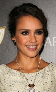 Jessica Alba bobby pinned romantic Updo Hairstyle