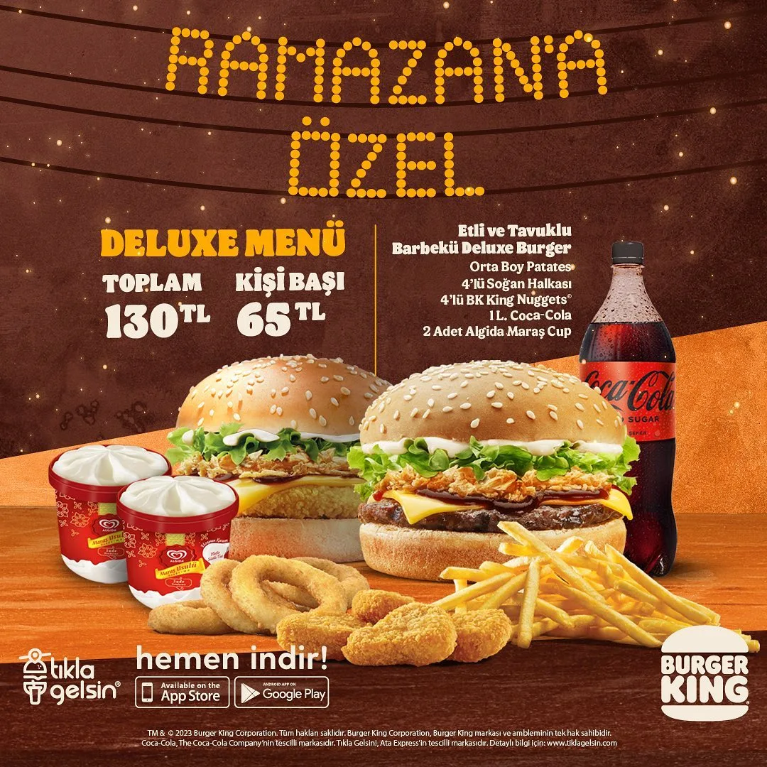Burger King 2023 Ramazan İftar Menüsü