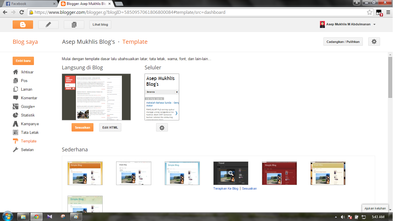 CARA MENGGANTI TEMPLATE BLOG