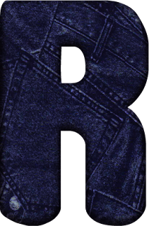 Alfabeto en Tela de Jeans o Vaqueros. 
