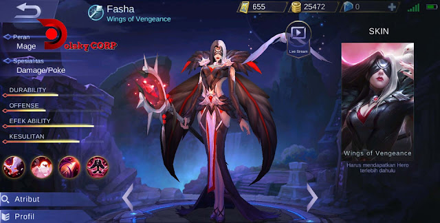 Mobile Legends : Hero Fasha ( Wings of Vengeance ) High Damage Builds Set up Gear