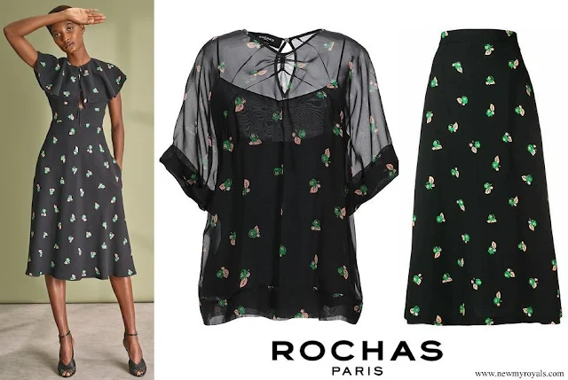 Crown Princess Mary wore Rochas floral print blouse and floral print skirt from ROCHAS Resort 2019 collection