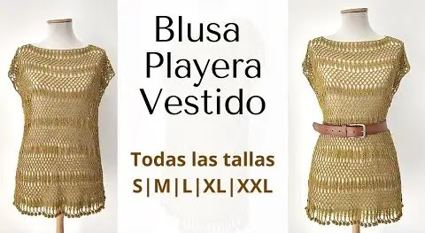 Tutorial de Blusa Playera o Vestido a Tejido a Crochet