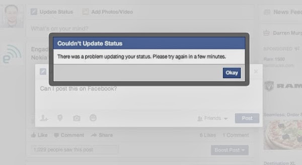 Ini Penyebab Update Status Facebook Error Tadi Malam 