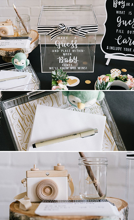 modern wilderness baby shower - party details | creativebag.com