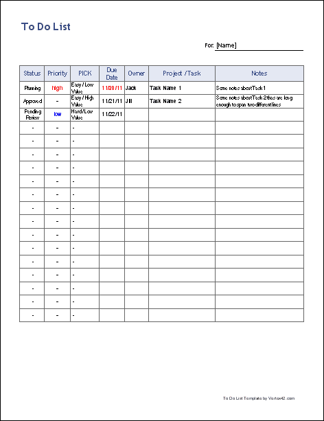 Free To Do List Template For Excel Free To Do List List Template To Do List Free To Do List Template For Excel