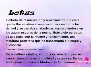 ▷ Significado del nombre Lotus