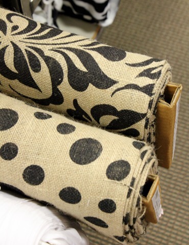 Printed burlap at The Fabric Mill