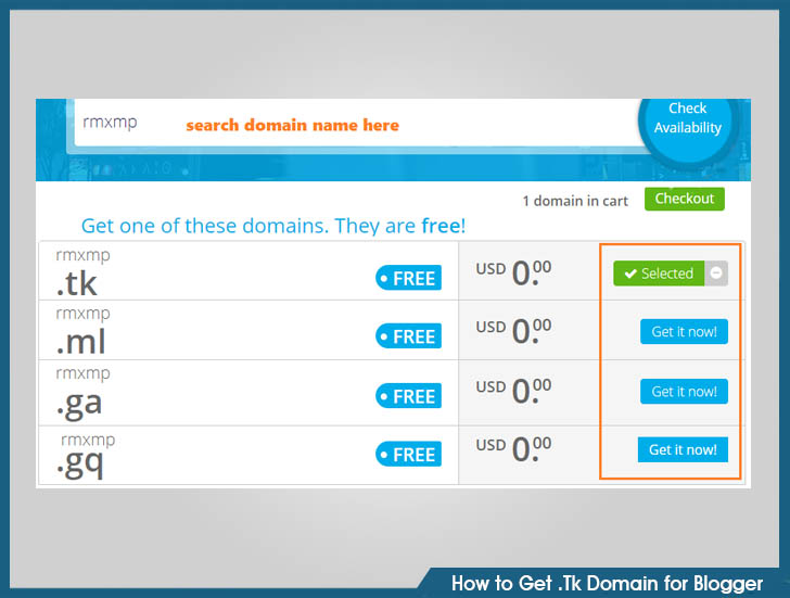 How to Get .Tk Domain for Blogger