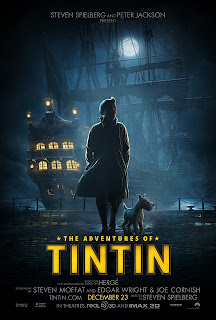 poster do filme As Aventuras de Tintim - Steven Spielberg e Peter Jackson