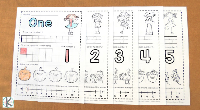 free fall worksheets counting 1 5