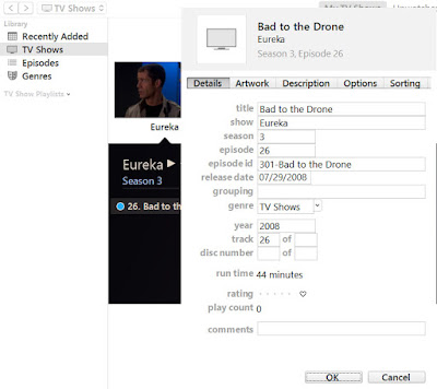 TV Show details recognized by iTunes