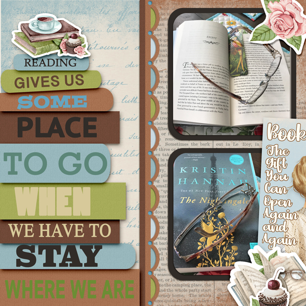books and coffee scrapbook printables