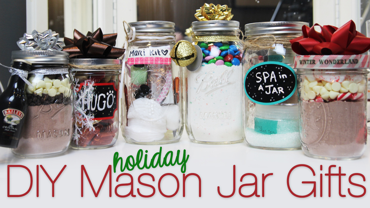 AndreaMarie YT  DIY   Holiday  Mason Jar Gift Ideas 