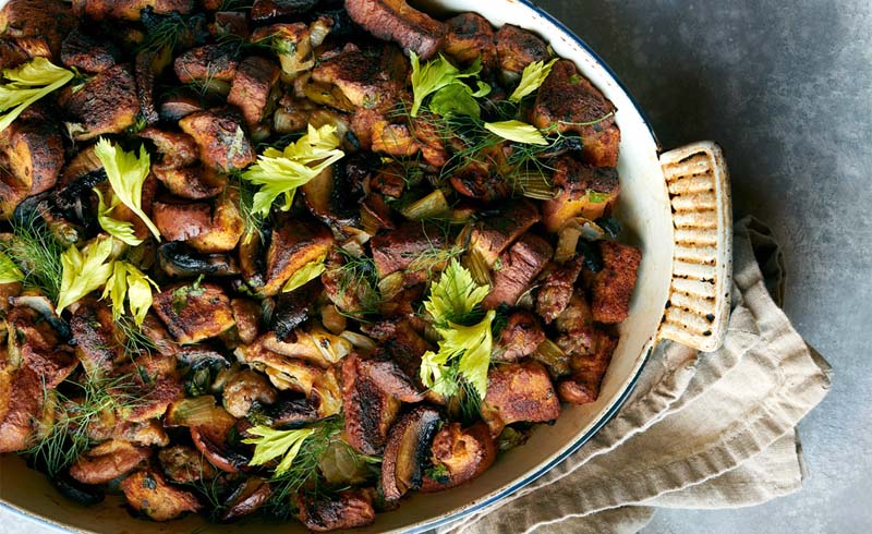 Portobello, Sausage, and Fennel Dressing