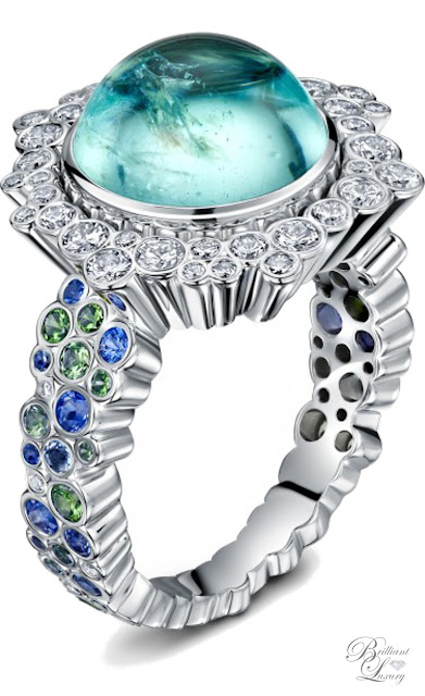 Andrew Geoghegan Cannelé Délire blue paraiba tourmaline ring #brilliantluxury