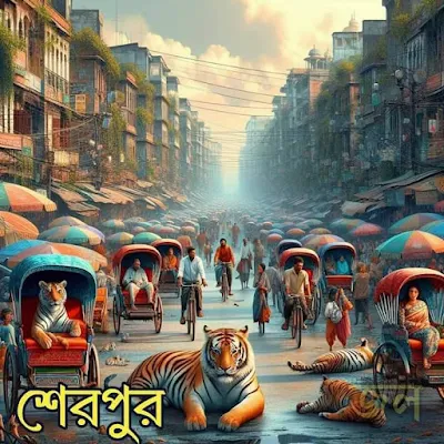 শেরপুর জেলা চেনা নামের কাল্পনিক রূপ AI এর ছবি