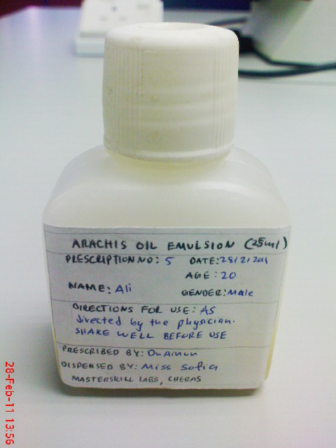 NYCTOPHILIA: Arachis Oil Emulsion