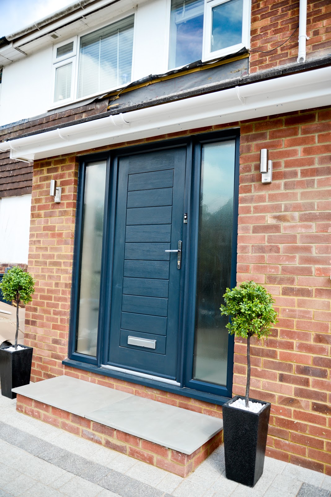 modern front door, composite front door, two storey front side extension,