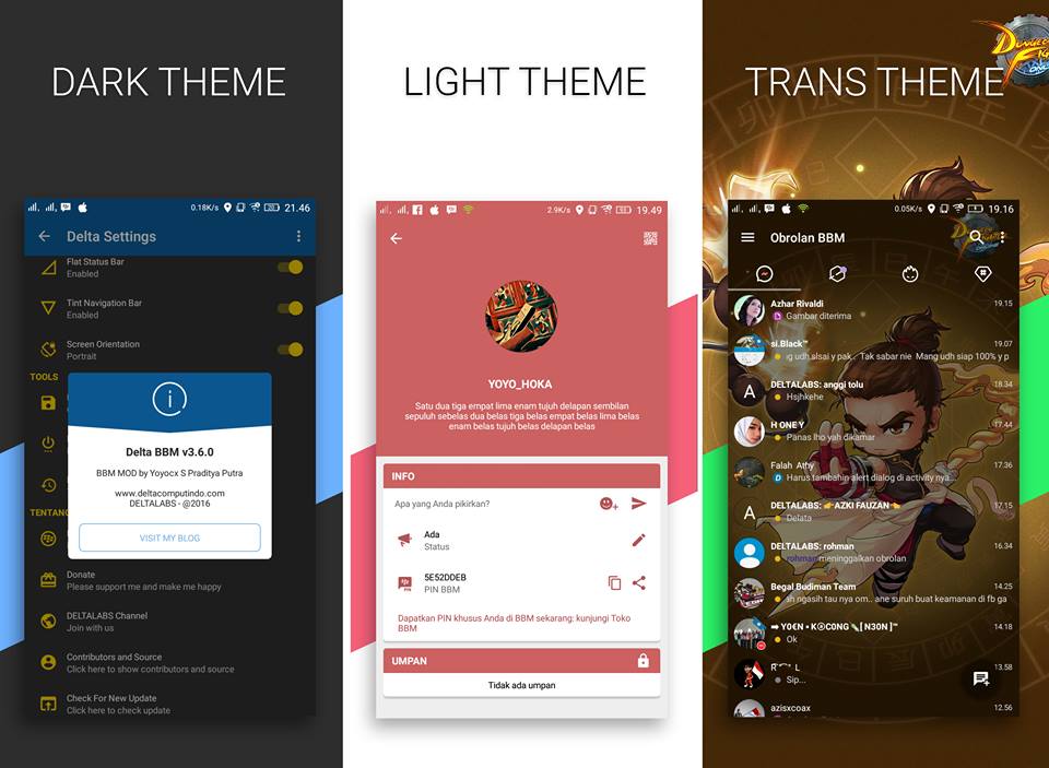 BBM MOD Tema DELTA BBM v3.6.0 Apk Terbaru
