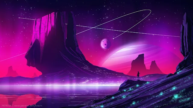 Planetary Pink Landscape