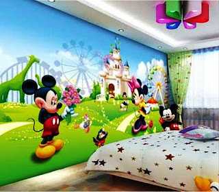 Wallpaper Dinding Kamar Anak Mickey Mouse