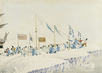 A painting by Davis of New Year celebrations on the ice