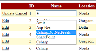 AutoComplete Extender In GridView Asp.Net