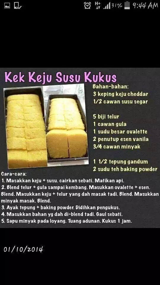 Resepi Kek Keju Susu Kukus  Ini Cerita PUAN KUTU