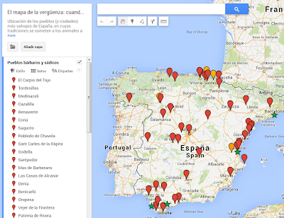 mapa maltrato animal fiestas españa