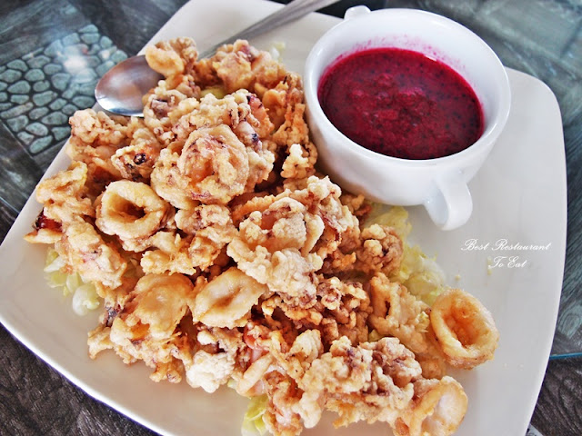 Deep Fried Squid with Red Dragon Fruit