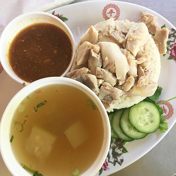 Thai-style Hainanese chicken from Nong's Khao Man Gai in Portland, Oregon