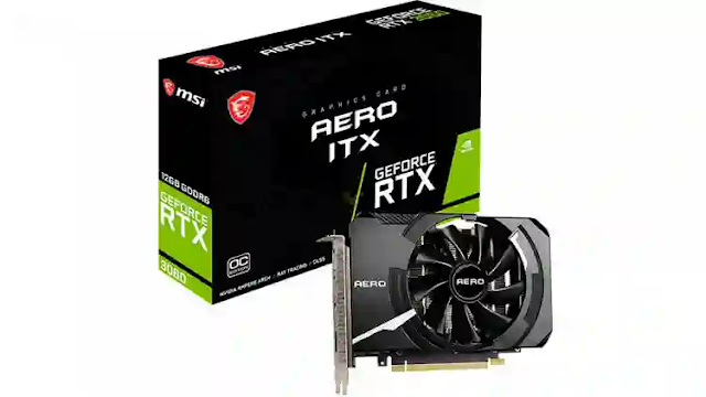 MSI GeForce RTX 3060 Aero ITX graphics card designed for small PCs equipped with 12GB of GDDR6 memory