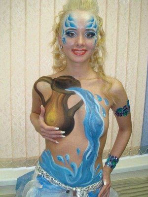 Aquarius Style Body Painting with hot Supermodels