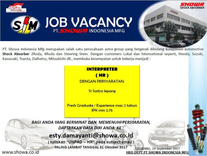 Lowongan Kerja Interpreter Bulan Oktober 2017  Lowongan 