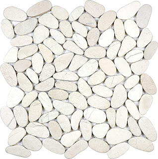 botany sliced pebble mosaic white