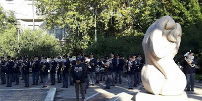 Il Monumento Caduti collocato in Piazza della Libertà a Roma (Prati) ideato e voluto dall'Associazione ARGOS Forze di Polizia e il periodico Atlasorbis