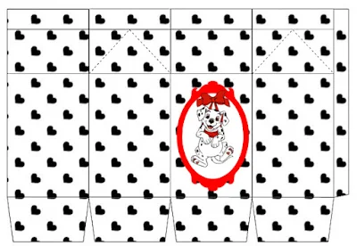 101 Dalmatians in Red and Black, Free Printable Milk Box.