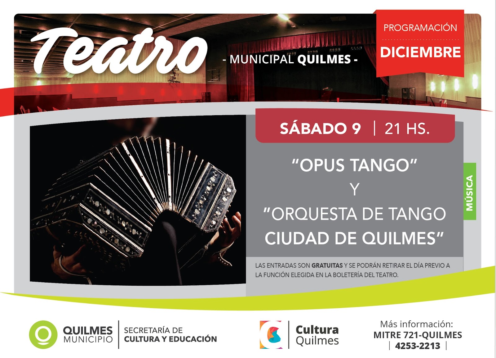 Opus Tango Y La Orquesta De Tango Ciudad De Quilmes En El Teatro Municipal Quilmes Hoy quilmes hoy