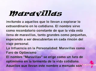 ▷ Significado del nombre Maravillas