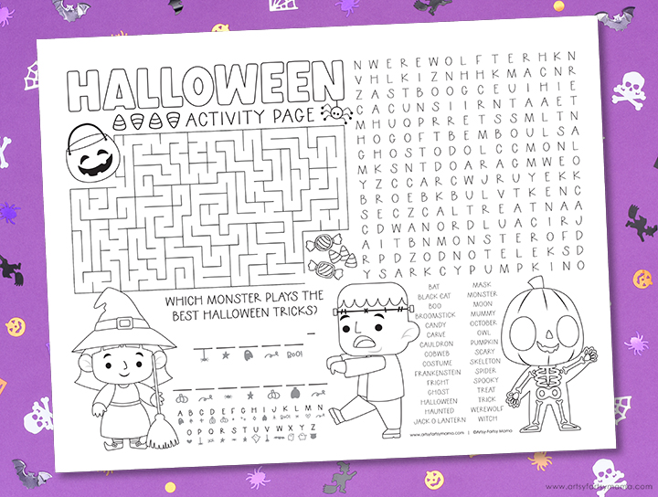 Free Printable Halloween Activity Page