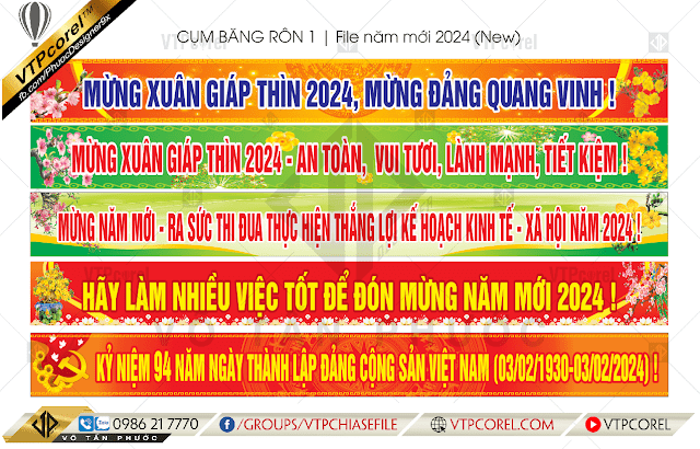 Băng rôn tuyên truyền năm mới 2024 nổi bật