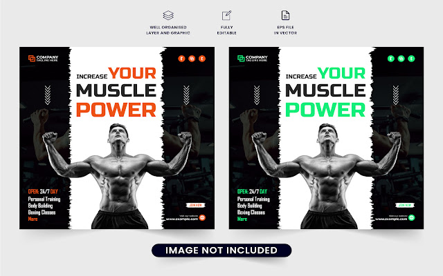 Gym classes promotional web banner free download