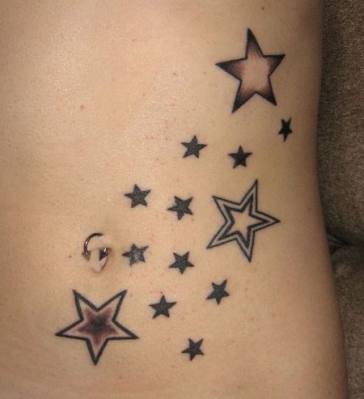 star lower back tattoos for girls