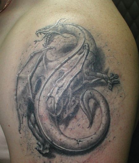cool design 3d dragon tattoo on the left arm Tag 3d tattoo lower back