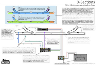 How to wire an x-section using an Atlas snap relay and existing remote switch machine wiring.