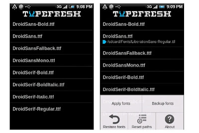 cara ganti fonts android