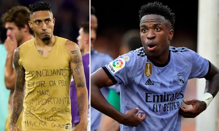 Raphinha shows message of support for Vinicius Junior, Barcelona lose to Valladolid