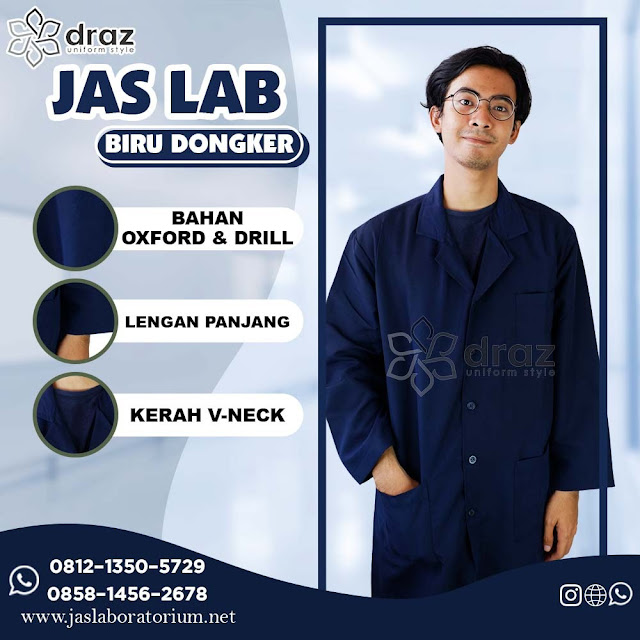 Jual Jas Laboratorium Warna Biru Dongker Murah di Tangerang Selatan - 081213505729
