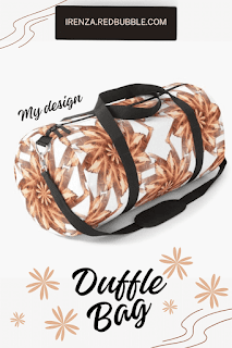 Brown mandala seamless pattern Duffle bag.